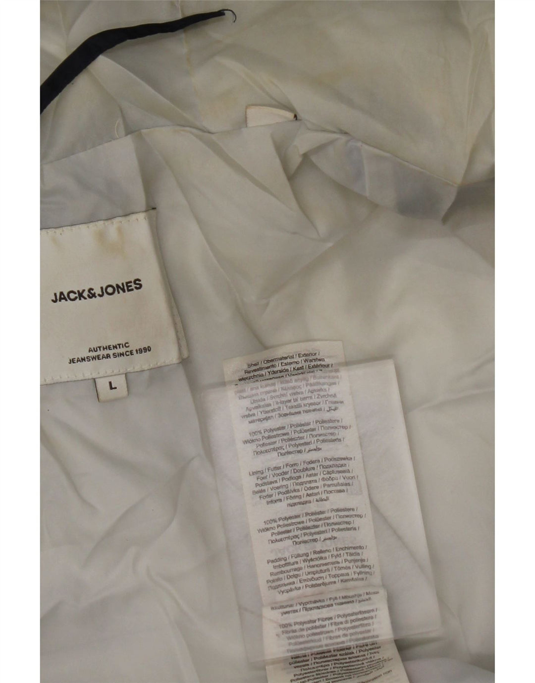 JACK & JONES Giacca imbottita con cappuccio da uomo UK 40 Large Blu Navy Poliestere