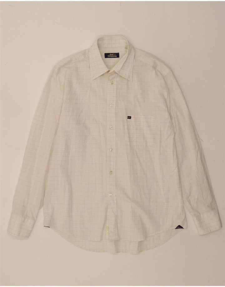 Camicia da uomo Best Company XL in cotone a quadri bianchi