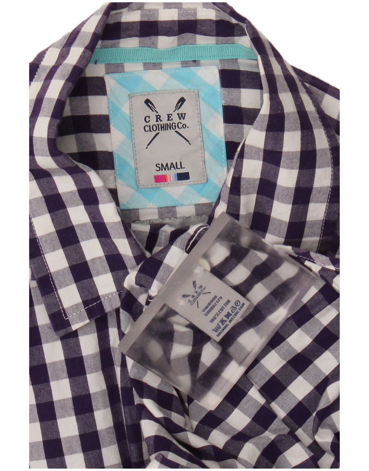 Crew Clothing Camicia da uomo piccola in cotone a quadretti viola