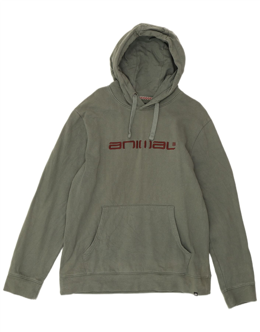 ANIMAL Felpa con cappuccio grafica da uomo grande in cotone verde