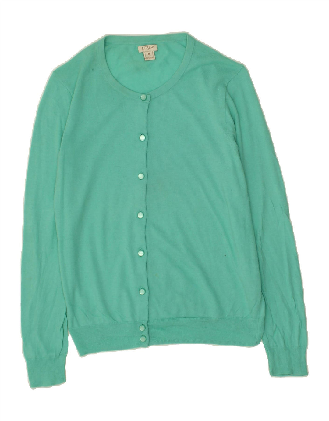 J. CREW Womens Cardigan Sweater UK 12 Medium Turquoise Cotton Vintage J. Crew and Second-Hand J. Crew from Messina Hembry 
