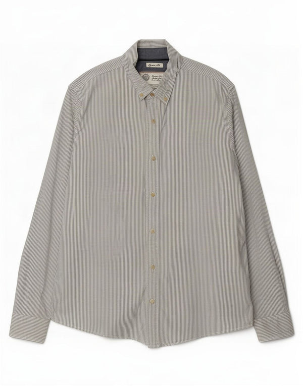 Camicia da uomo dal taglio classico Fat Face, cotone a righe grandi blu