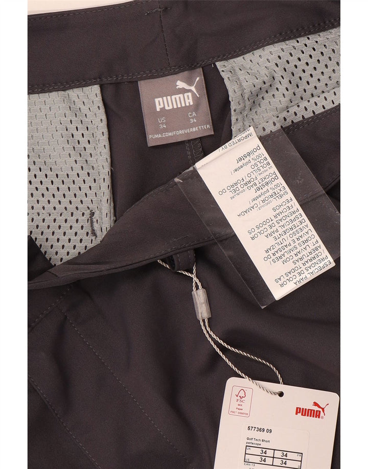 Pantaloncini chino da uomo Puma W34 Large in poliestere grigio