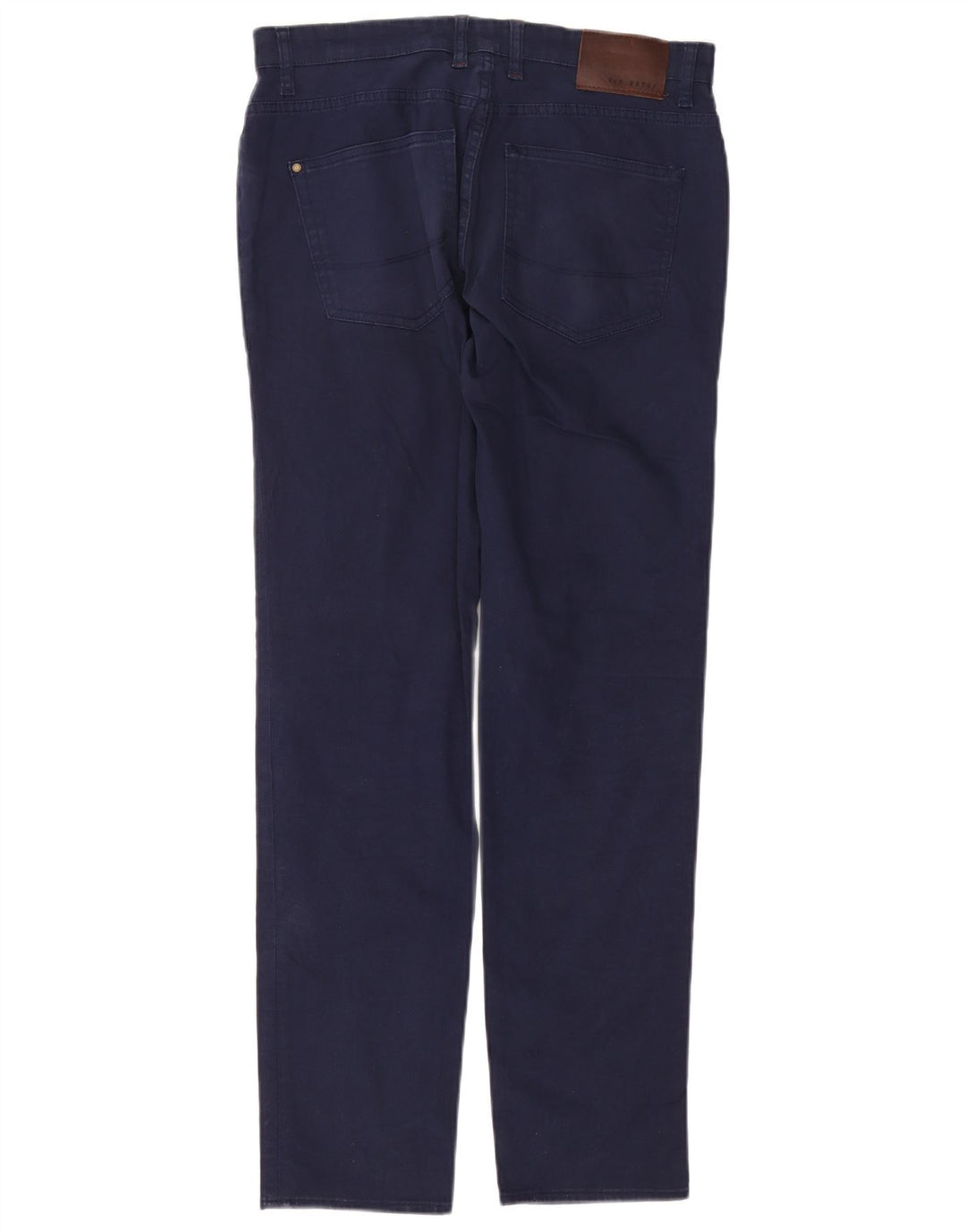 Pantaloni casual slim da uomo Ted Baker W32 L31 cotone blu navy