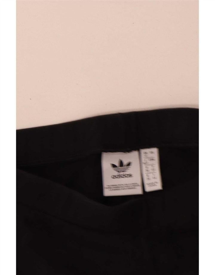 Leggings grafici da donna Adidas UK 12 cotone medio nero