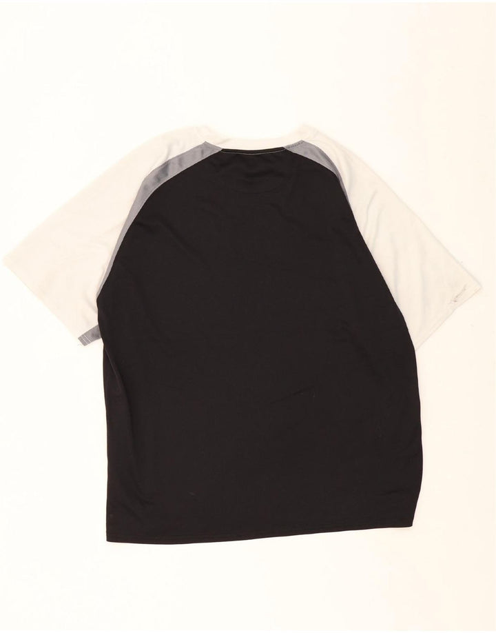 RUSSELL ATHLETIC Mens Dri-Power T-Shirt Top XL Black Colourblock Polyester Vintage Russell Athletic and Second-Hand Russell Athletic from Messina Hembry 