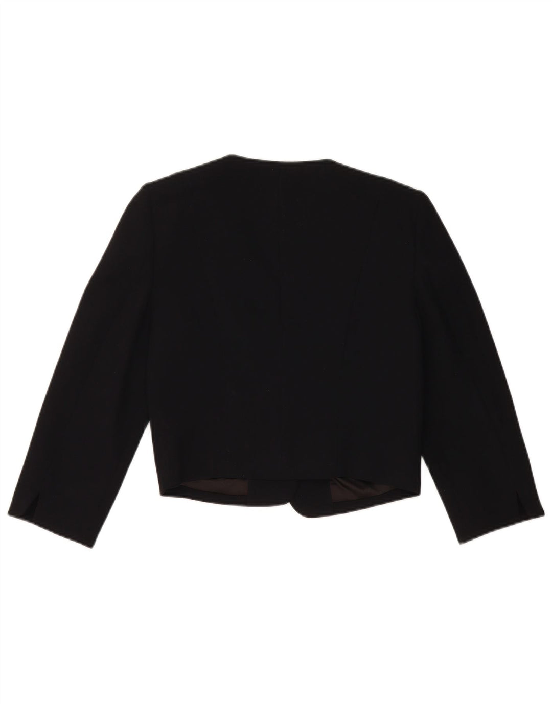 Monsoon Giacca da donna corta aperta blazer UK 10 piccola poliestere nero
