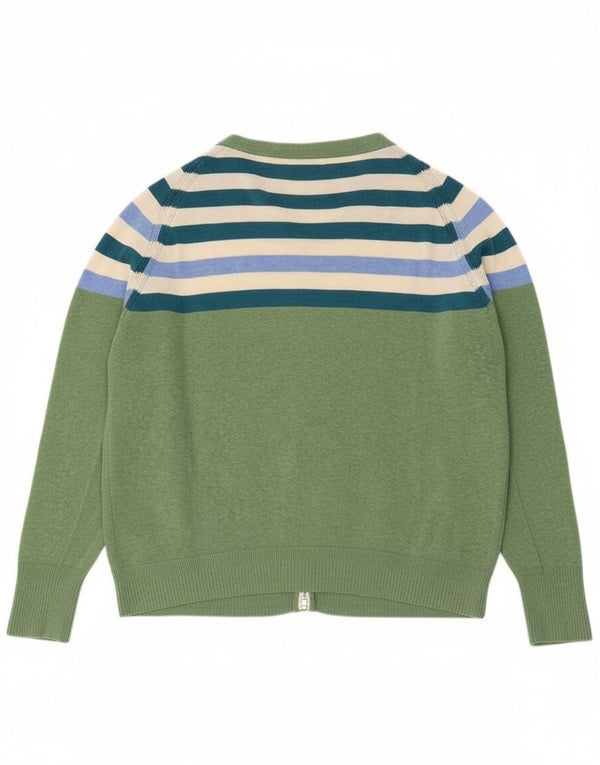 Maglione cardigan da donna White Stuff UK 20 2XL Cotone a righe verdi