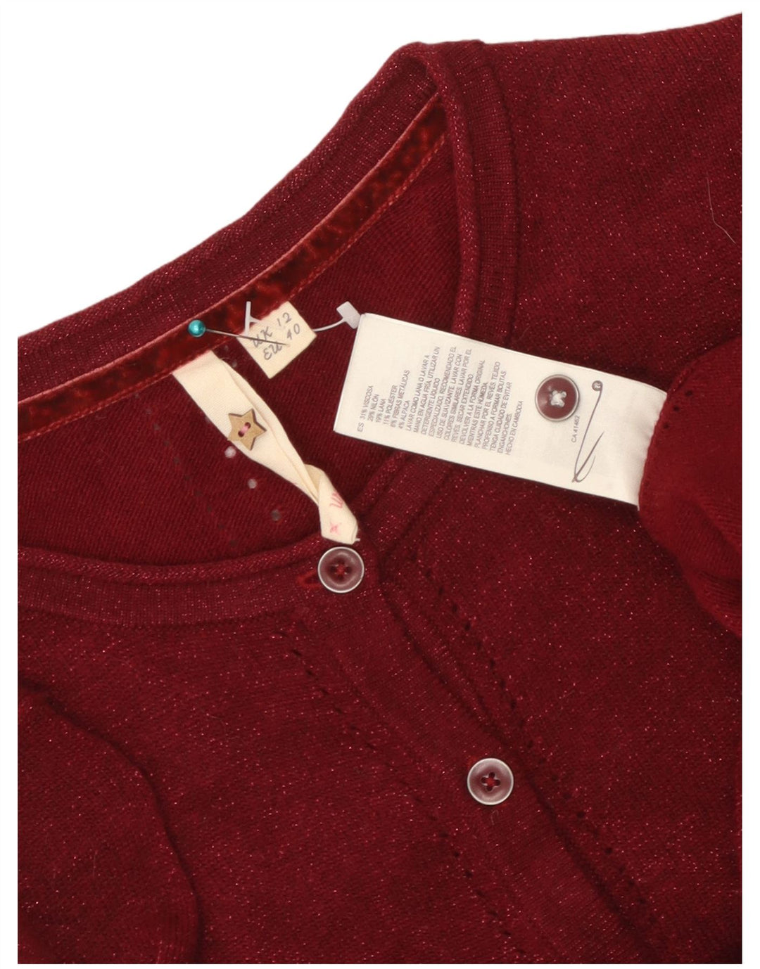 Maglione cardigan corto da donna White Stuff UK 12 Viscosa marrone medio medio
