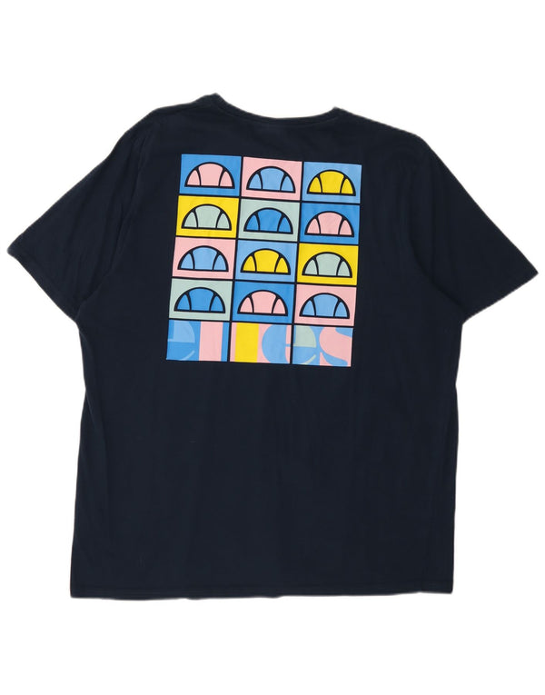 T-shirt grafica da uomo ELLESSE Top 2XL cotone blu navy
