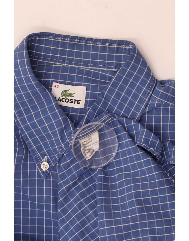 Camicia da uomo Lacoste taglia 40 cotone a quadri blu medio
