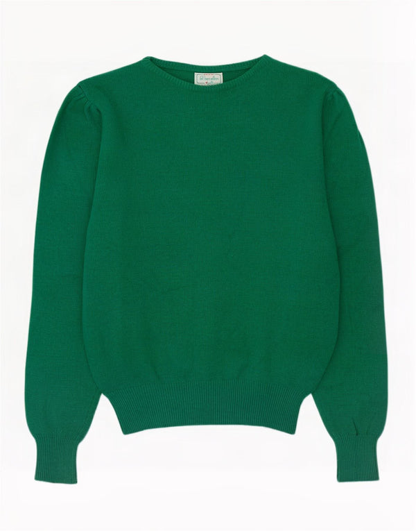 Maglione Donna Benetton Con Scollo A Barca IT 48 XL Lana Vergine Verde