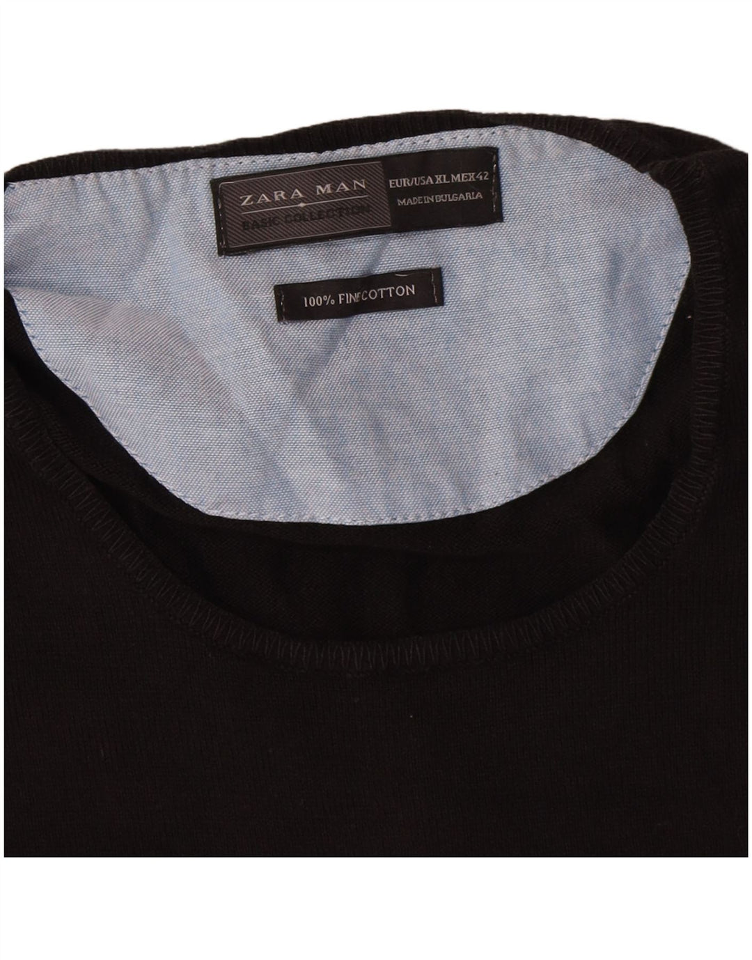 Maglione maglione girocollo da uomo Zara XL in cotone nero