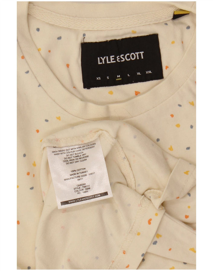T-shirt da uomo Lyle & Scott in cotone maculato bianco sporco medio