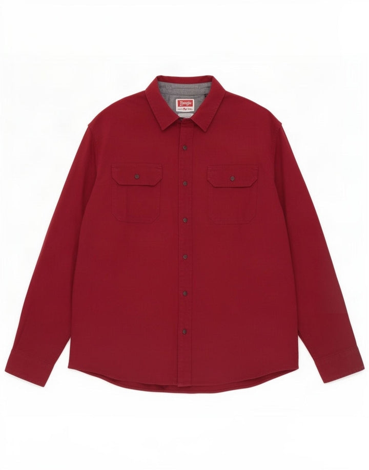 Camicia Wrangler Flex da uomo 2XL in cotone bordeaux
