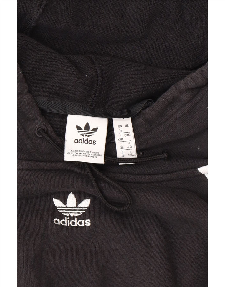 Maglione con cappuccio oversize corto da donna Adidas UK 12 medio nero