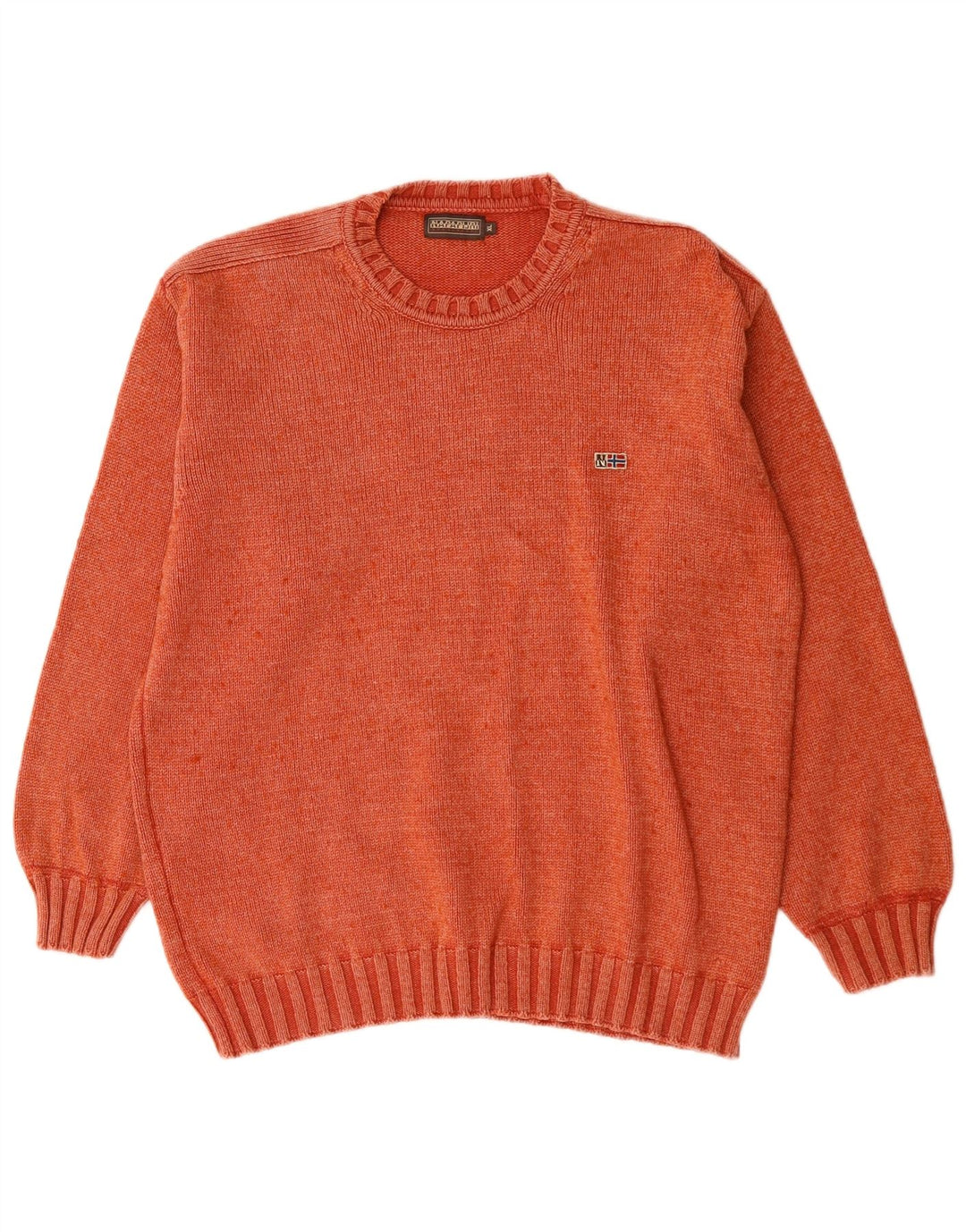 NAPAPIJRI Maglione girocollo con grafica da uomo XL in lana merino marrone