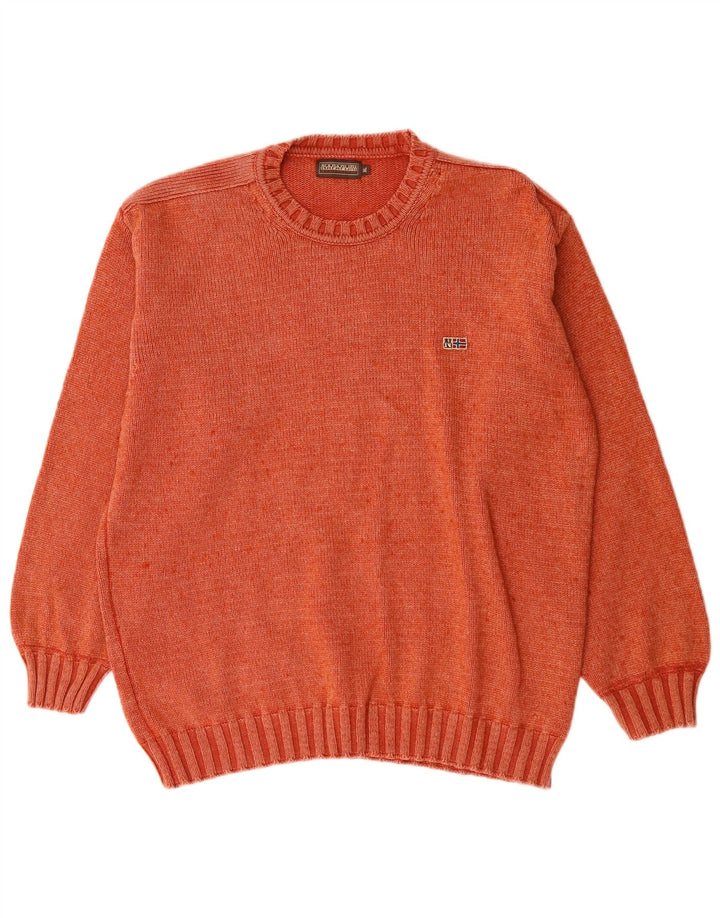 NAPAPIJRI Maglione girocollo con grafica da uomo XL in lana merino marrone