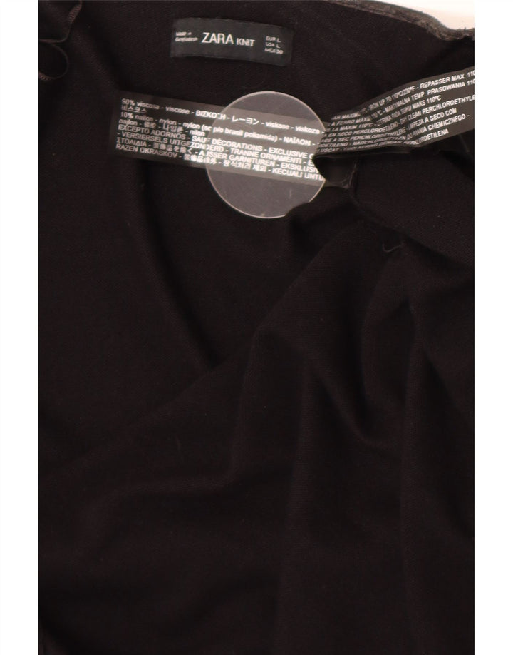 Top Zara da donna a maniche lunghe UK 14 Large in viscosa nera