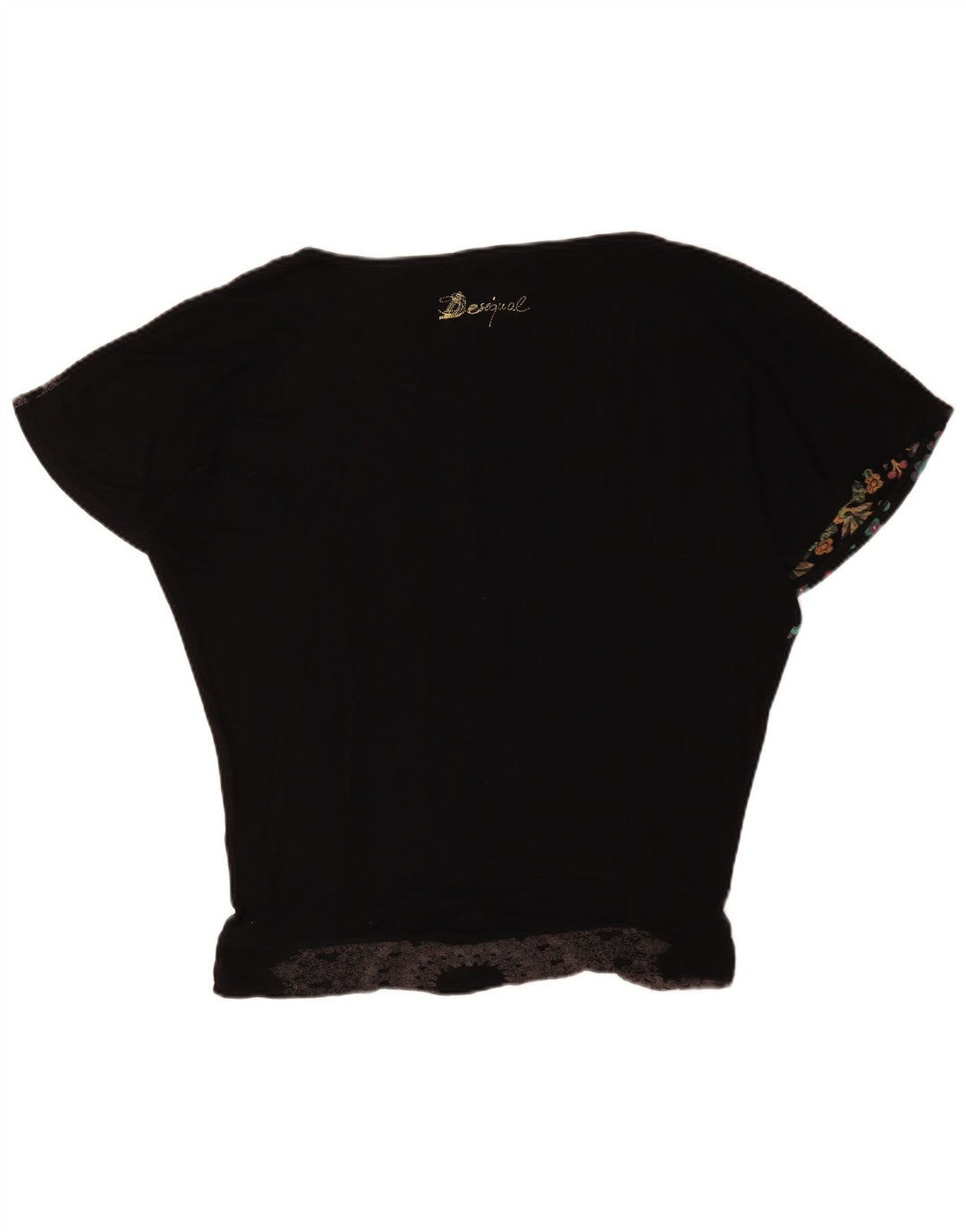 Desigual Camicetta grafica oversize da donna Top UK 16 Large Black Floral