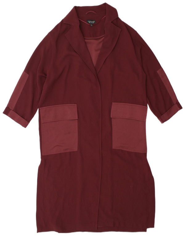 Topshop Cardigan lungo da donna Top UK 8 piccolo color bordeaux