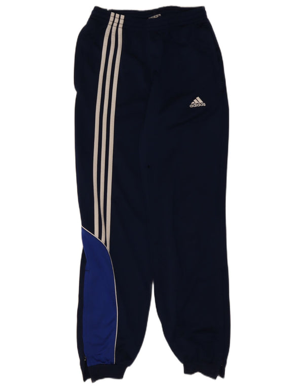 Pantaloni della tuta da ragazzo Adidas 13-14 anni in poliestere color block blu navy