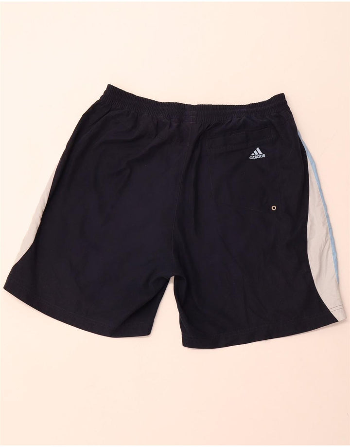 Pantaloncini sportivi da uomo ADIDAS grandi in poliestere color block blu navy