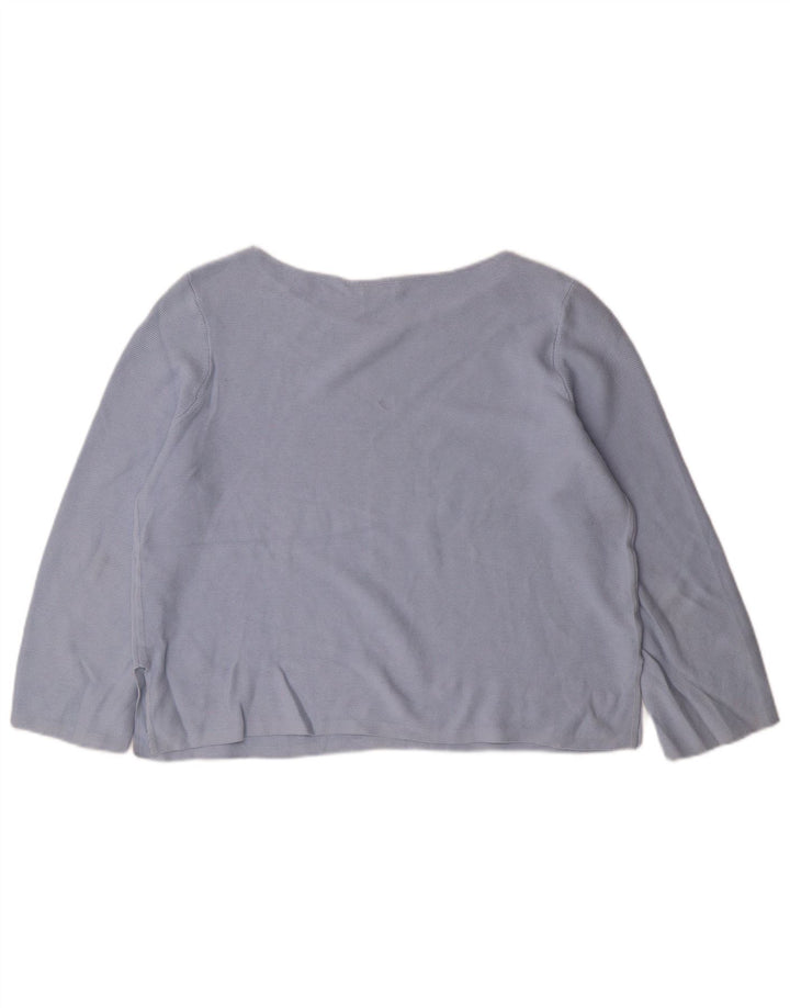 Maglione da donna con scollo a barca Hobbs UK 16 grande classico in cotone blu