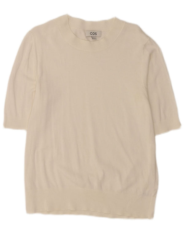 Maglione Cos da donna con scollo a barca con maniche a 3/4 UK 12 Cotone bianco medio