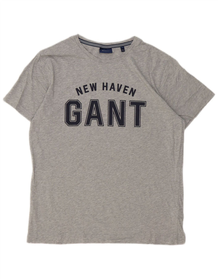 Gant T-shirt grafica da uomo Top grande in cotone grigio