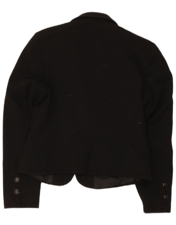 Giacca blazer a 2 bottoni Marks & Spencer da donna UK 12 poliestere nero medio