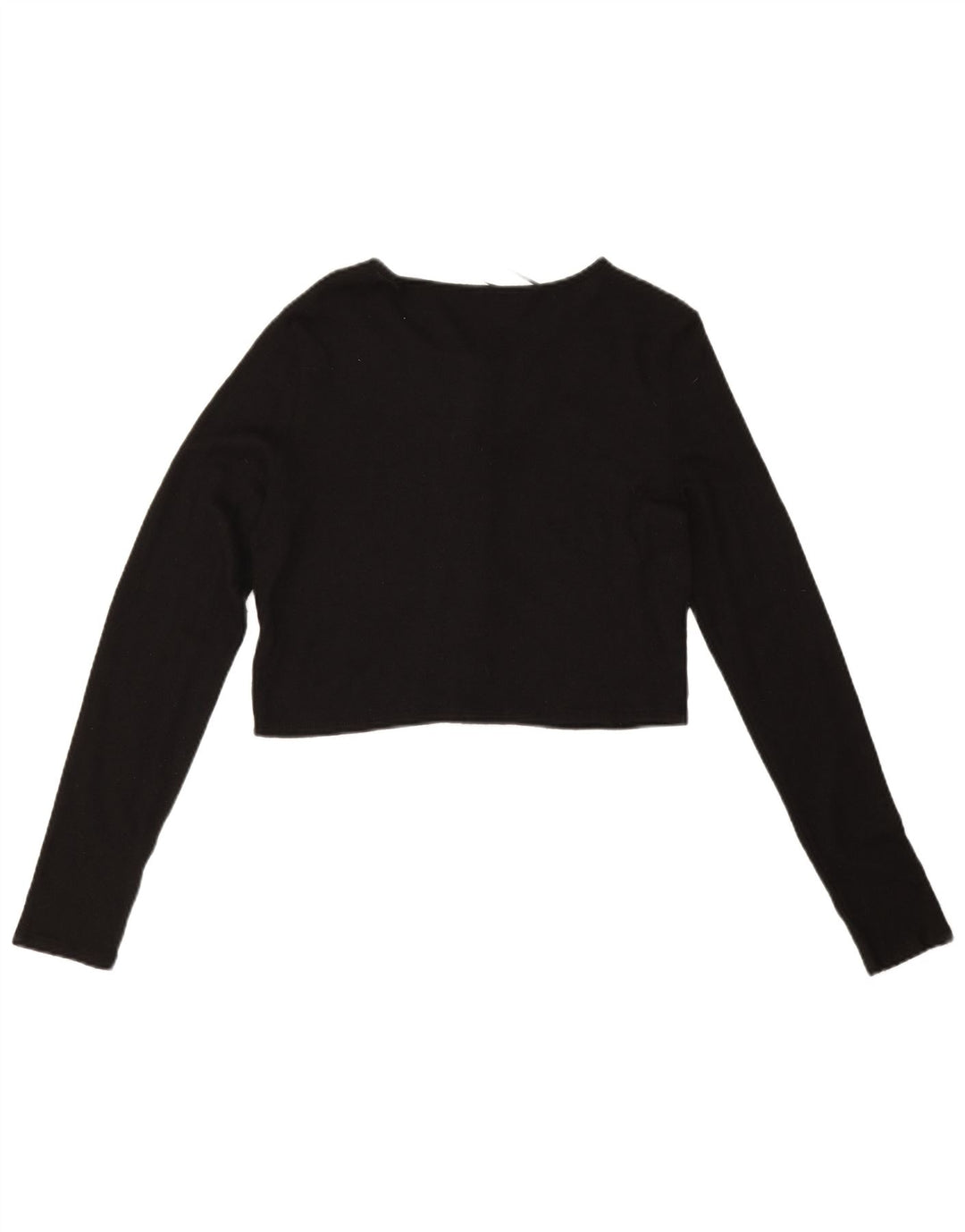 Maglione cardigan corto da donna Zara UK 14 grande viscosa nera