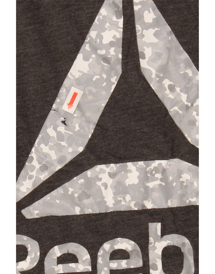 T-shirt grafica da uomo Reebok Top Small in cotone grigio