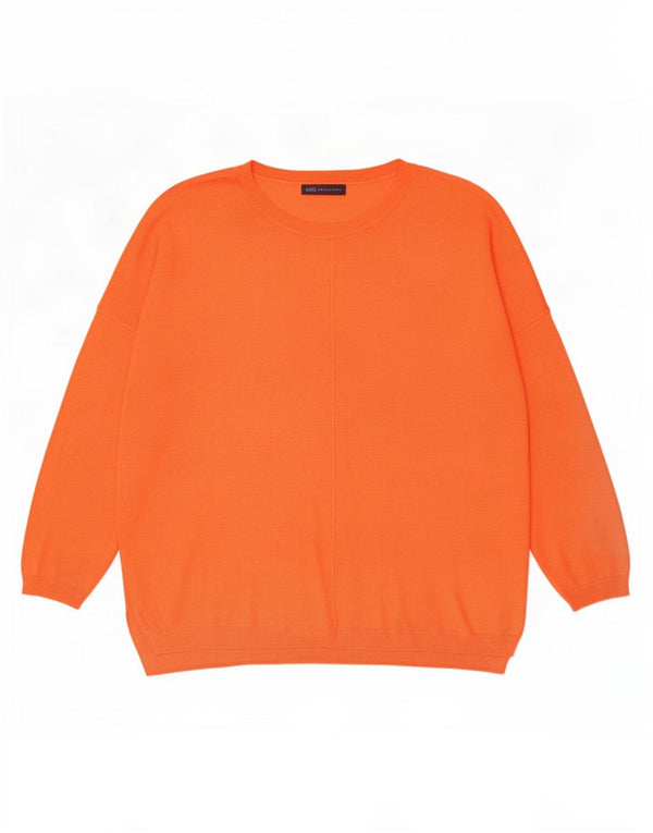 Marks & Spencer Womens Oversized Crew Neck Jumper Sweater UK 18 XL Orange