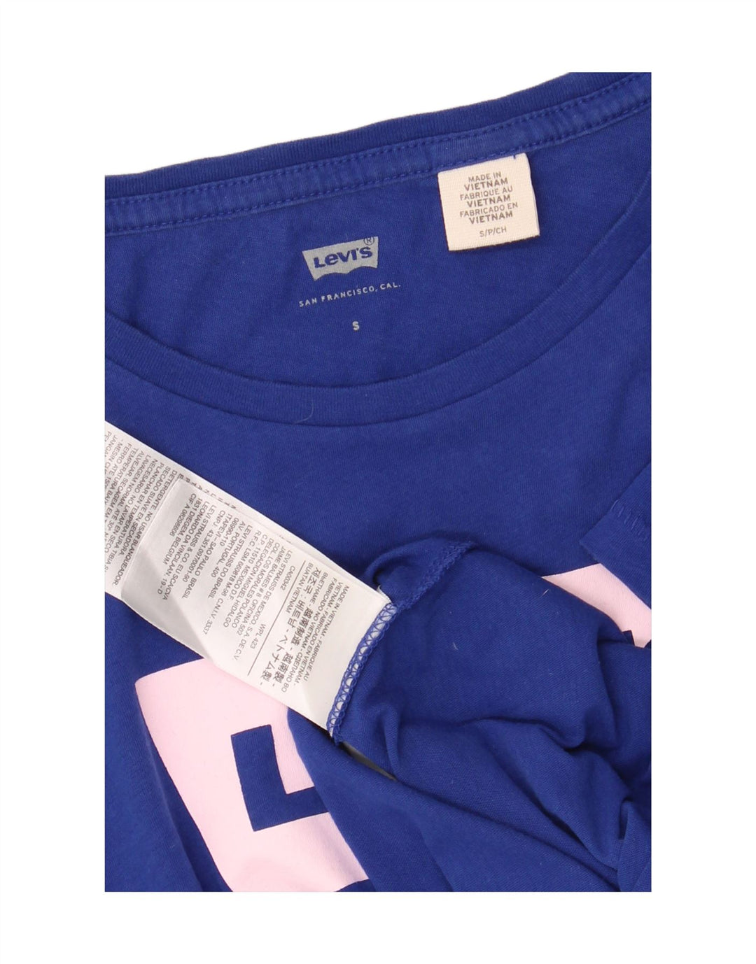 LEVI'S Womens Graphic T-Shirt Top UK 10 Small Blue Cotton