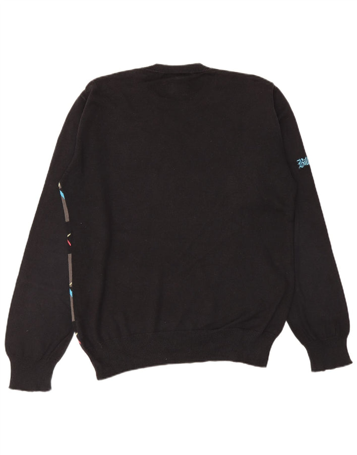BILLABONG Maglione girocollo da uomo piccolo in cotone nero a rombi/diamante