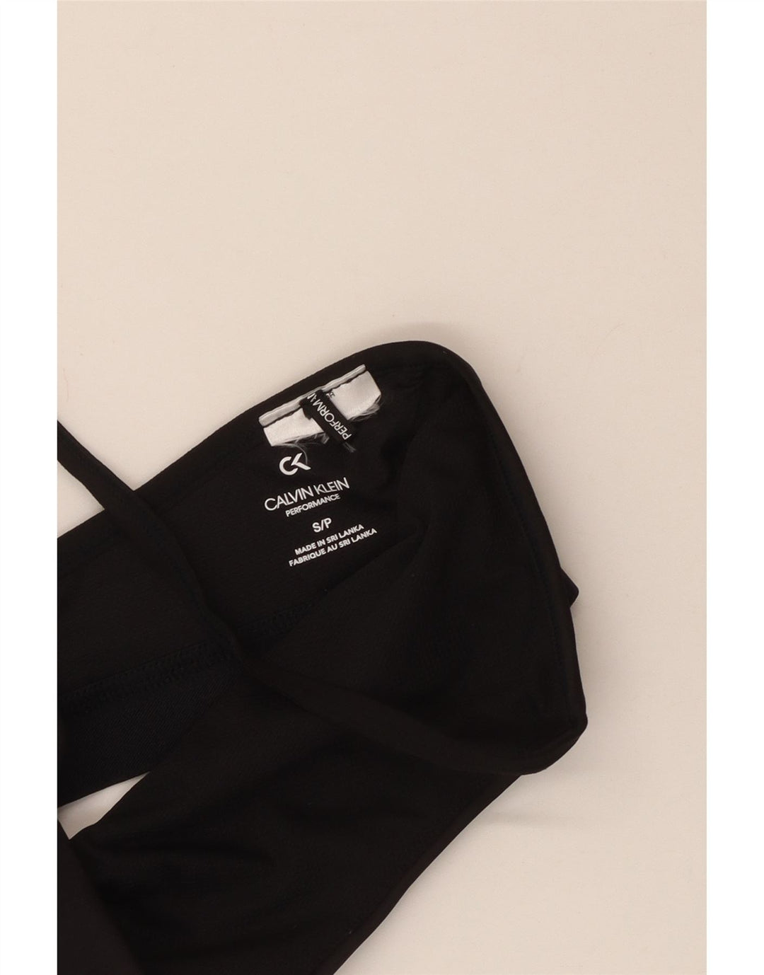 CALVIN KLEIN Reggiseno sportivo grafico da donna Top UK 8 Small Nero