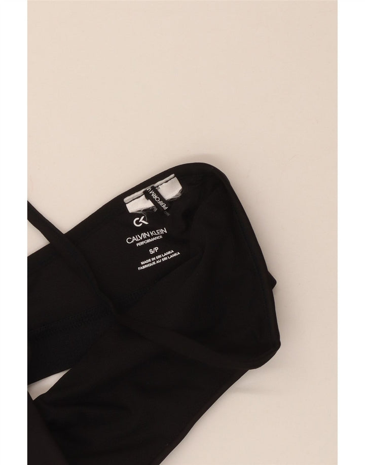 CALVIN KLEIN Reggiseno sportivo grafico da donna Top UK 8 Small Nero