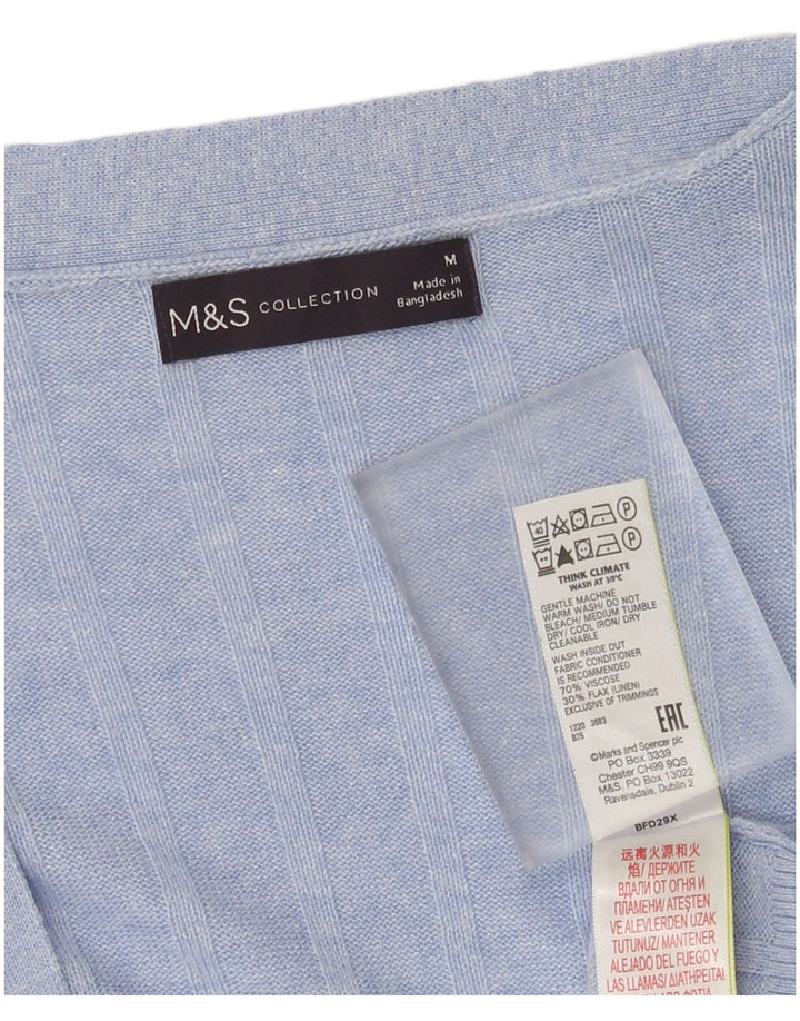 Maglione cardigan aperto lungo da donna Marks & Spencer UK 14 Blu medio