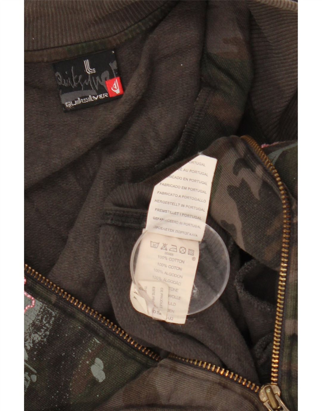 Giacca da tuta da donna QUIKSILVER UK 16 grande mimetica kaki