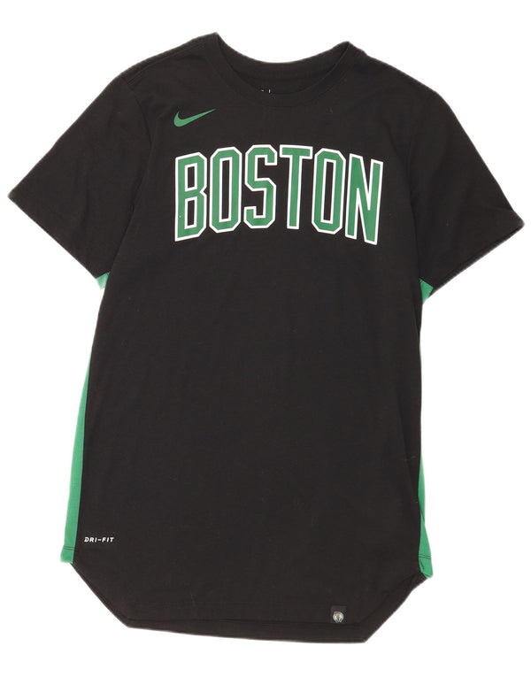 T-shirt grafica da uomo Nike Boston Celtics, top in poliestere nero medio