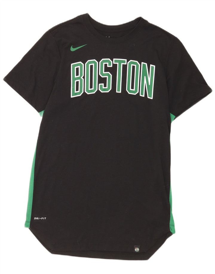 T-shirt grafica da uomo Nike Boston Celtics, top in poliestere nero medio