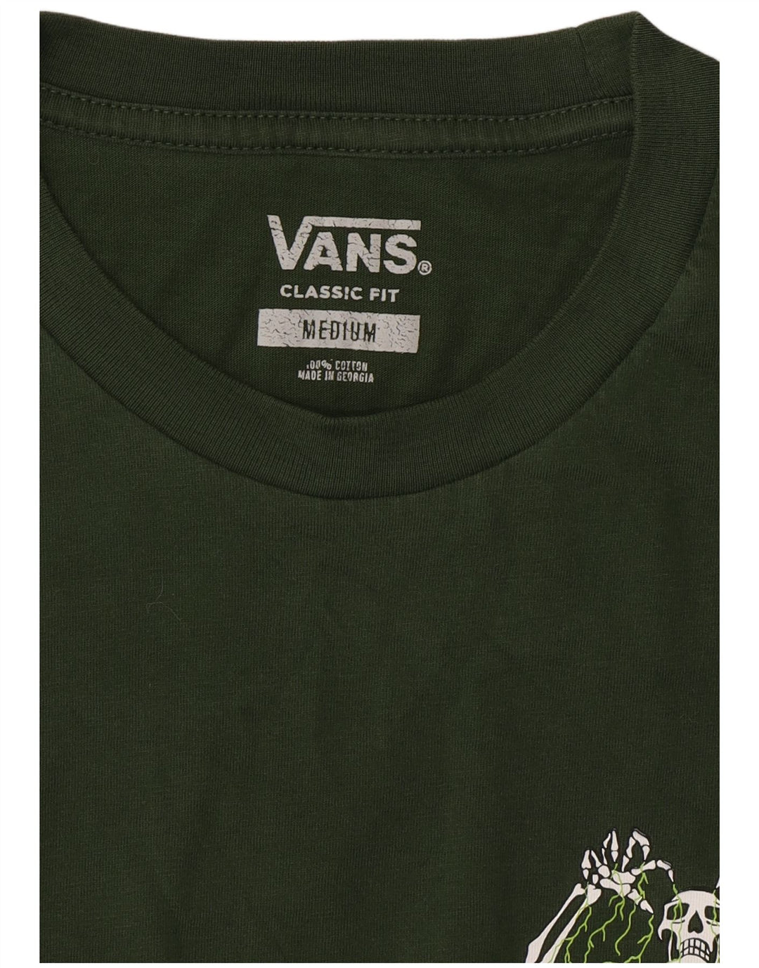 T-shirt grafica da uomo con vestibilità classica VANS, cotone verde medio