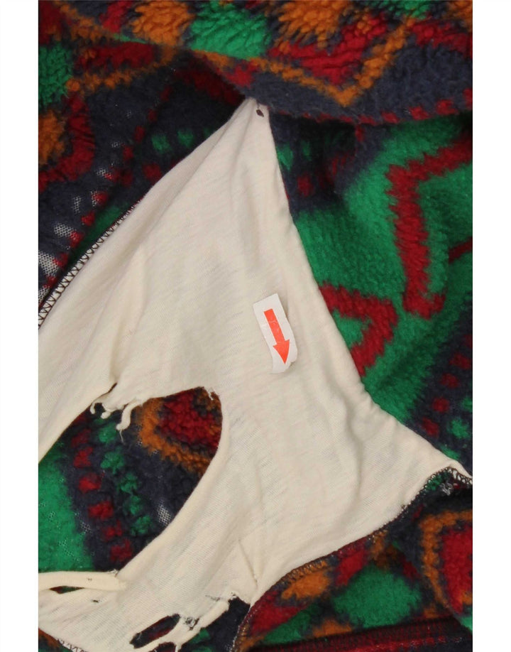 Giacca in pile vintage da uomo UK 42 XL multicolore geometrica