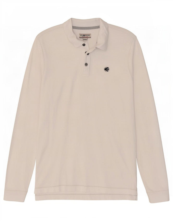 Polo da uomo a maniche lunghe Energie bianco medio