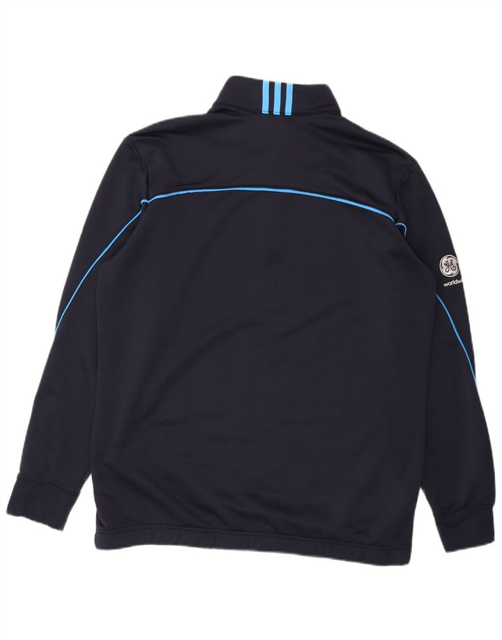 Adidas Uomo Climalite Zip Neck Felpa Maglione Grande Blu Navy Poliestere