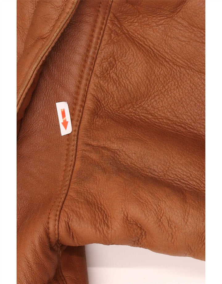 Giubbotto in shearling vintage da uomo IT 48 Marrone medio