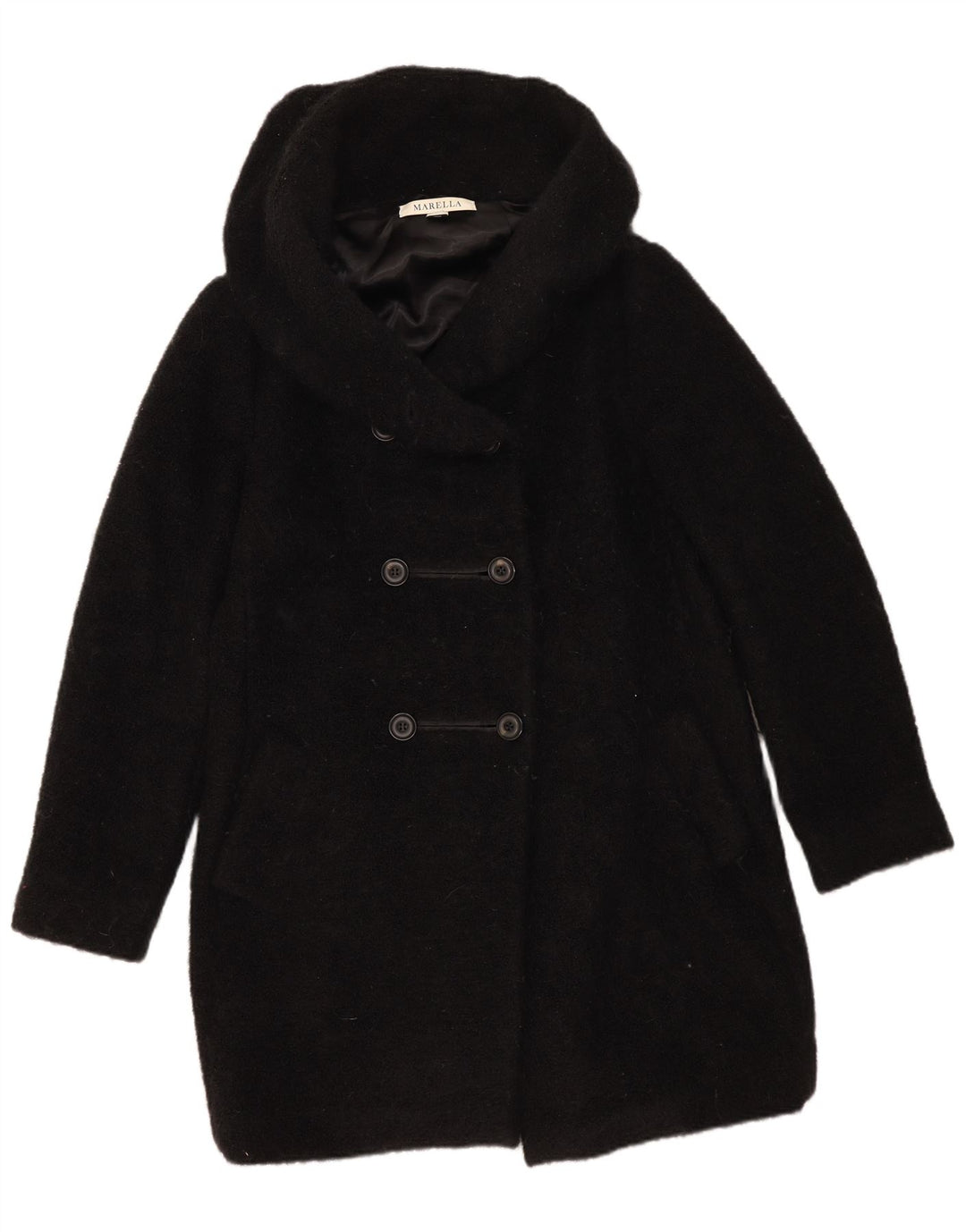 Cappotto da donna Marella UK 16 grande mohair nero