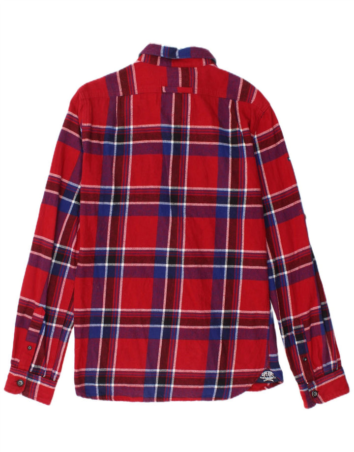 Camicia da uomo in flanella Superdry in cotone a quadri rossi piccoli