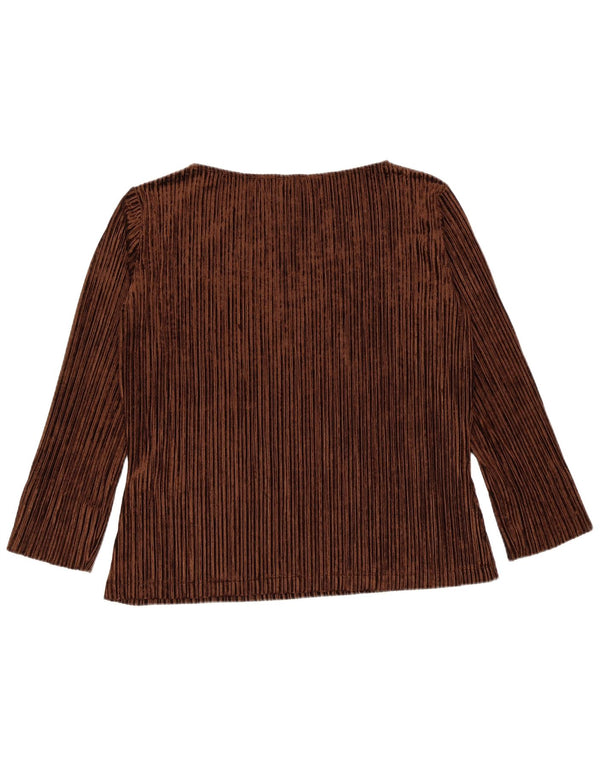 Byblos Top oversize da donna a maniche lunghe UK 16 Large Marrone Poliestere